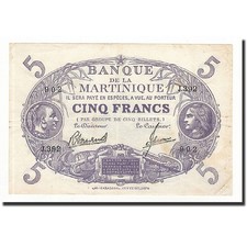 [#560248] Banknote, Martinique, 5 Francs, 1934-45, AU, KM:6
