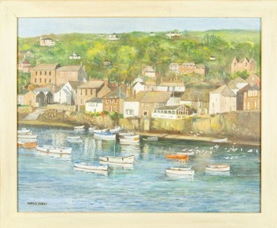 Dorcie Sykes (1908-1998) Mitte 20. Jh. Öl an Bord. Cornish Coastal Scene