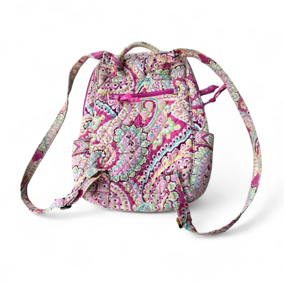 Mochila Vera Bradley Capri Melón Rosa Paisley Acolchada Algodón Retirada 2008 Foto 3 de 4