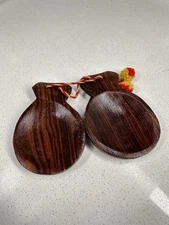 vintage hand-carved wooden castanets