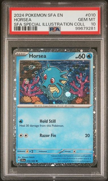 PSA 10 Horsea 010/064 Cosmos Holo - Shrouded Fable - Graded Pokemon Card