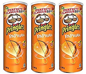 Pringles Paprika Crisps 165 Gr. - [Pack 3]