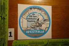 Alter Aufkleber Automobil Anhänger Kupplung SSK-Spur WESTFALIA