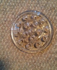 000 Vintage Clear Glass 16 Hole Flower Frog Holder Stand