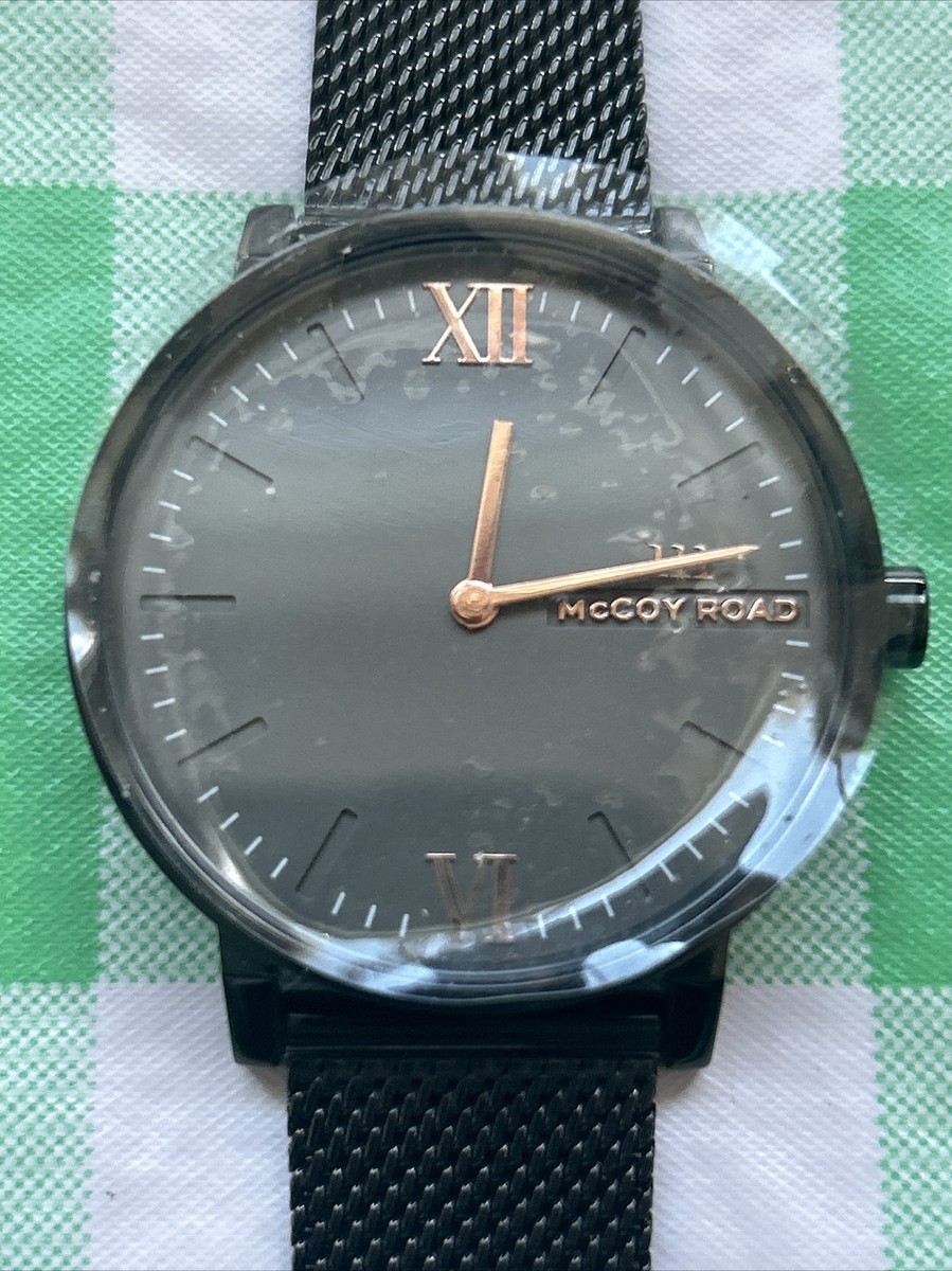 McCoy Road Black Rose Gold Roman Numerals Quartz Watch