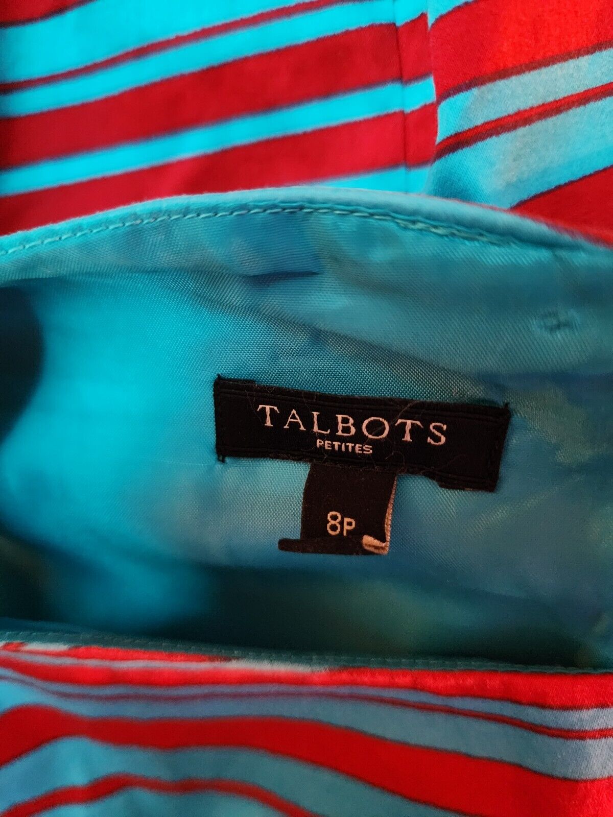 Talbots Petites Dress Women's Size 8P Striped Red… - image 15