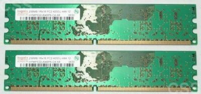RAM Hynix PC2 4200U 256MB 1RX16 (Two Pieces 512MB Total) Desktop Computer Memory