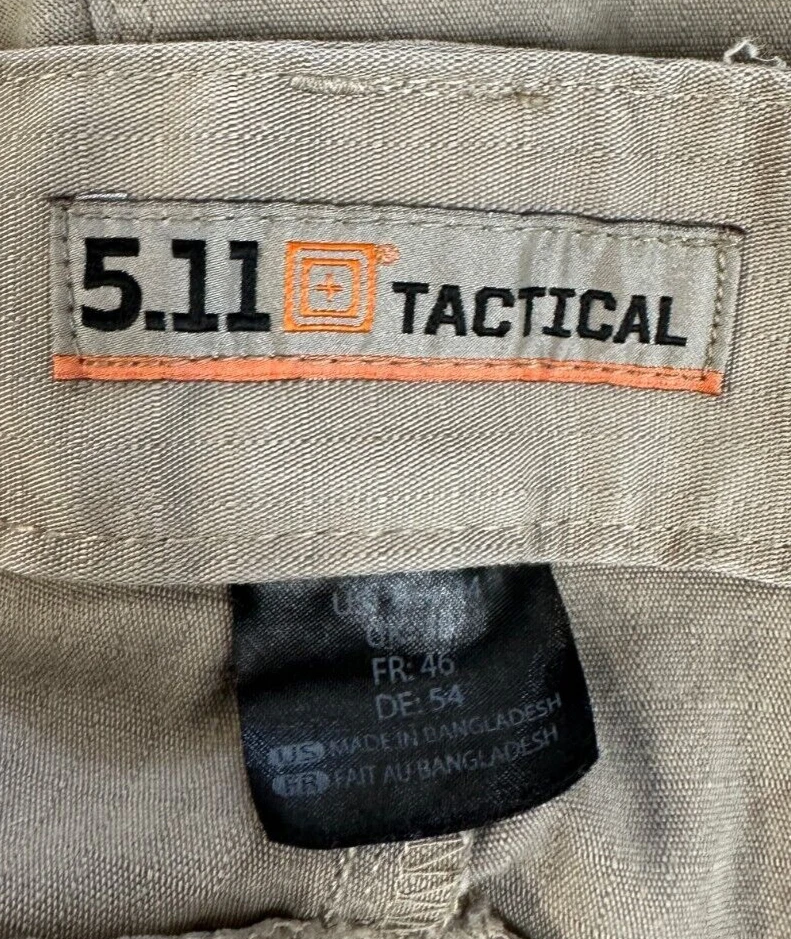 Pantalones tácticos 5.11 para hombre 38X34 bronceados carga policía militar pierna recta preparador Foto 4 de 4