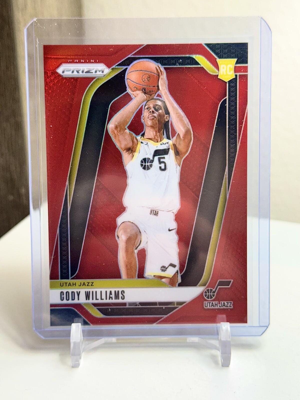 2024-25 Panini Prizm #232 CODY WILLIAMS True Red Prizm RC /299 Jazz