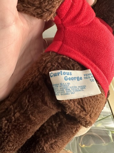 Vtg 80s Curious George With Red Hat 14” Knickerbocker Plush Stuffed Animal Toy - Picture 5 of 6