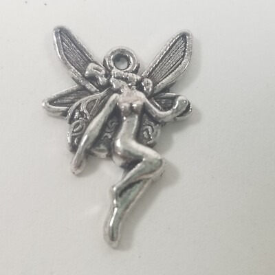 Silver Tone Fairy Charm - Magical Pixie Sprite Pendant Jewelry