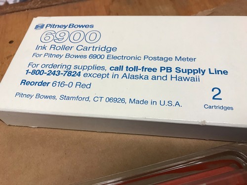 ONE GENUINE PITNEY BOWES 6900 RED INK CARTRIDGE - Picture 5 of 5