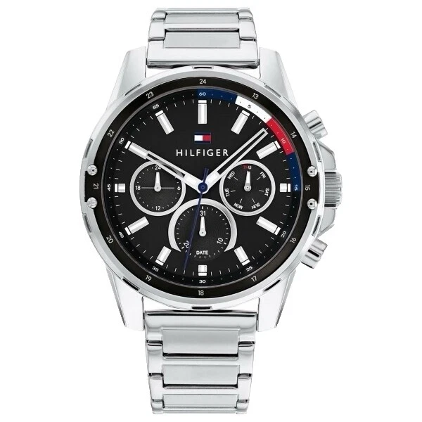 Relojes de pulsera deportivo Caja de Plata Tommy Hilfiger
