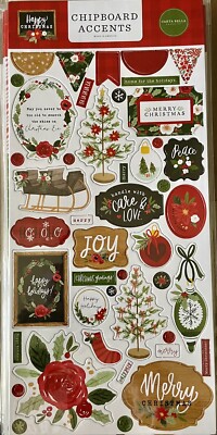 Carta Bella~HAPPY CHRISTMAS~ chipboard Accents set~Really nice! Quick Ship!!