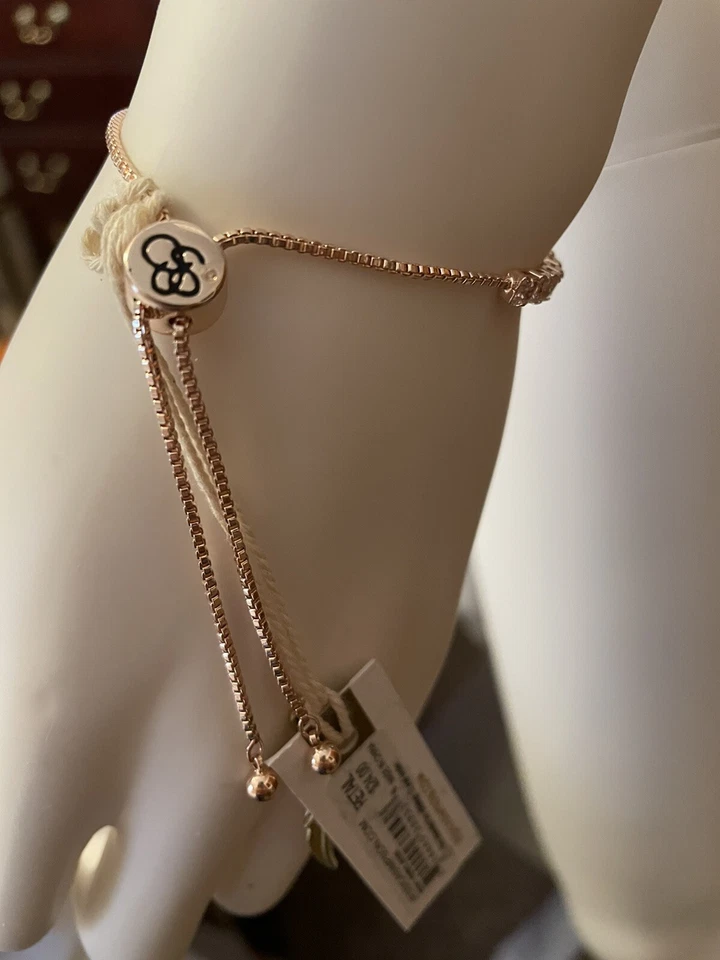 Pulsera Deslizante Tenis Jessica Simpson Tono Oro Rosa Circonita Ajustable Nueva BWT Foto 2 de 4