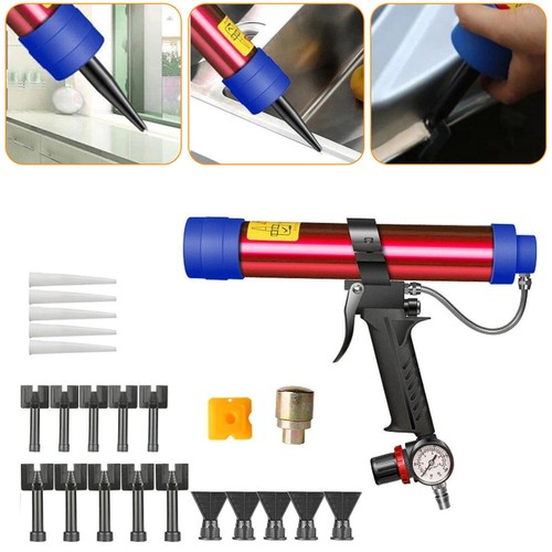 Adjustable Pneumatic Seam Sealer Glue Gun Air Rubber Tool 310ml Hard Sealant USA