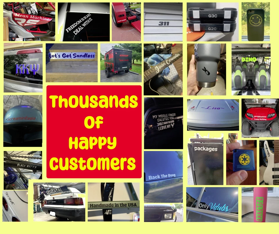 Custom Text Vinyl Lettering Sticker Decal Personalized -ANY TEXT - ANY NAME - [x - Image 3 of 4