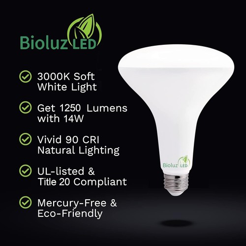 3000K Soft White Dimmable LED Light Bulbs - Bioluz 8-Pack for Indoor/Outdoor Use - Picture 5 of 8