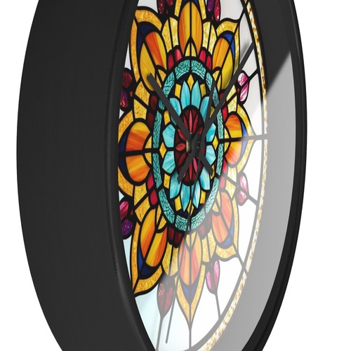 Mandala Reloj de Pared Vidrieras Imitación Oficina Reloj Estilo Boho Regalo para Mamá, - Imagen 3 de 19