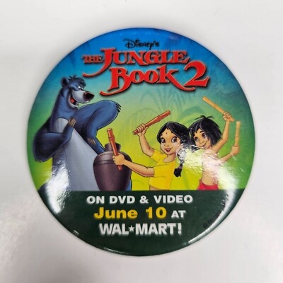 Disney The Jungle Book 2 Movie Vintage Pinback Pin Button Advertising Walmart