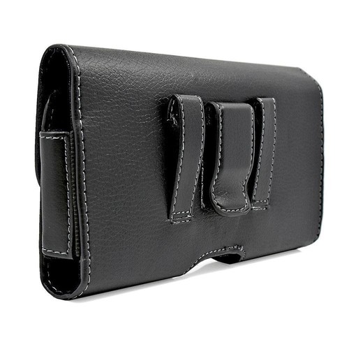 BLACK LEATHER & RUGGED CASE FOR SAMSUNG CARRYING POUCH BELT CLIP HOLSTER COVER - Picture 9 of 15