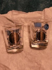 PAIR LINCOLNS SILVER BAR GIFT SHOP MONTANA SILVER DOLLARS MONTANA SHOT GLASS