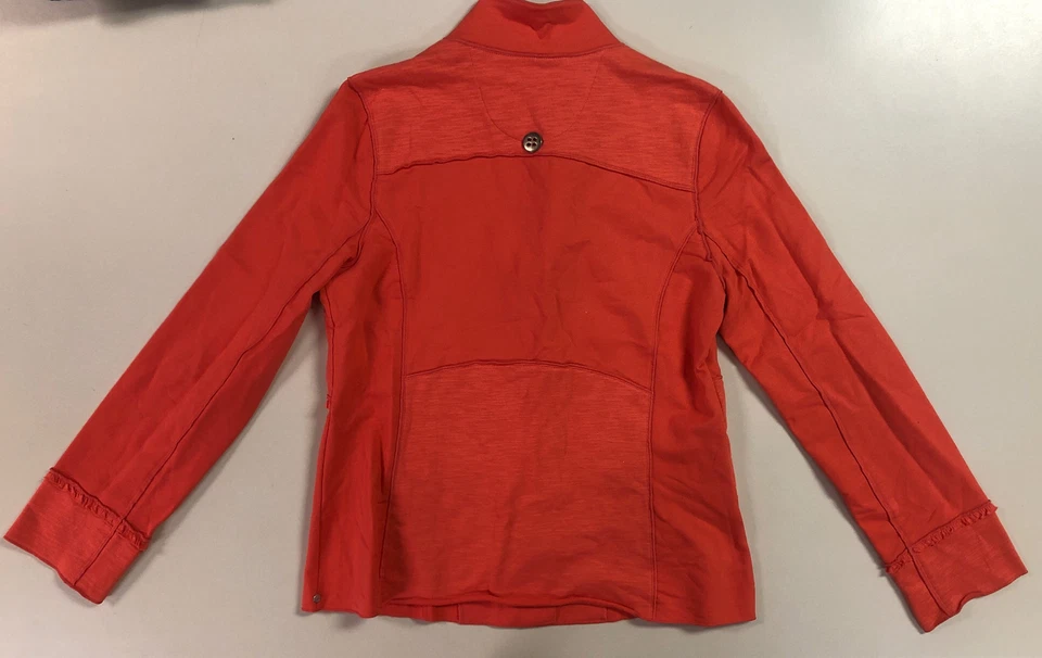 Chaqueta de neón Buda para mujer naranja con cuello de puntada asimétrica talla S  Foto 2 de 4