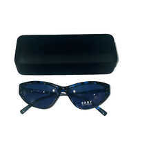 DKNY Womens Semi Cat Eye Sunglasses DK 542S Mink Blue Tortoise 56-15-135