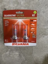 SYLVANIA H7 SilverStar Ultra Halogen Headlight Bulb H7SU.BP2 - 2 Pieces