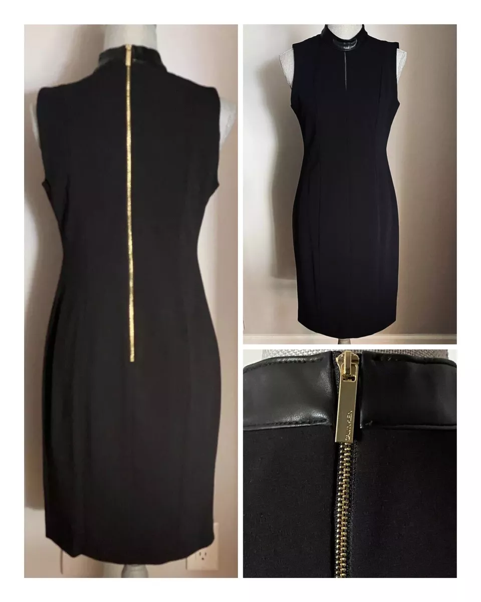 Calvin klein black dress with gold sales zipper in back