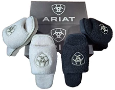 Ariat Women's Cozy Warm Slipper Slide Equestrian Sherpa Lined White Black New