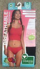 Fruit of the Loom Breathable Seamless Bikinis 3-Pack-Women's Size 9 2x NEW