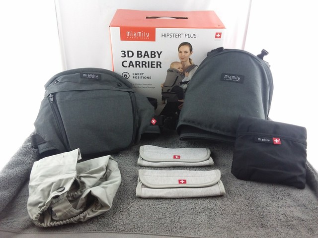 miamily hipster plus 3d baby carrier in charcoal