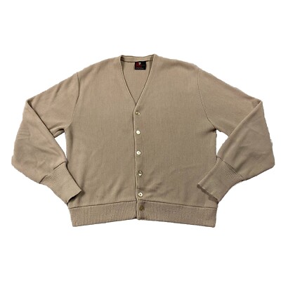 Arnold Palmer By Robert Bruce Cardigan Union Made In USA Golf Dusty Pink  Men’s L