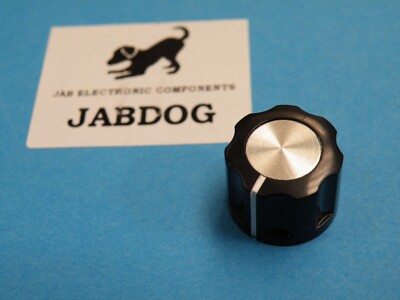 16mm Mixer Typ Schwarz Drehknopf Silber Top + Weiß Marker 6mm Keilwelle 3g B51