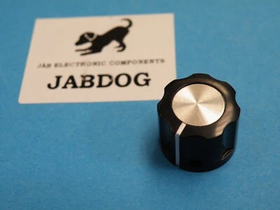 GENERIC 16mm Mixer type Black knob Silver top + white marker 6mm splined shaft 3g B51