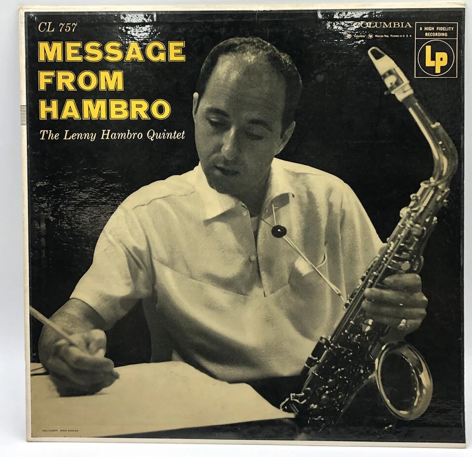 Lenny Hambro Quintet-Message From Hambro-Columbia 757-MONO 6-EYE LP