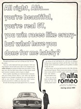 1966 Alfa Romeo Giulia Sprint GTA Road & Track Vintage Magazine Print Ad