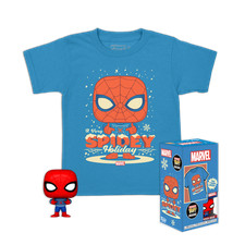 Figura - Marvel: Funko Pocket Pop! & Tee - Holiday Spider-man Tg. L