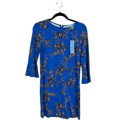 Draper James 3/4 Bell Sleeve Blue Dress Floral Womens XS