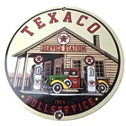 Vintage Texaco Gasoline Advertisement Sign - Gas Service Station Porcelain Sign
