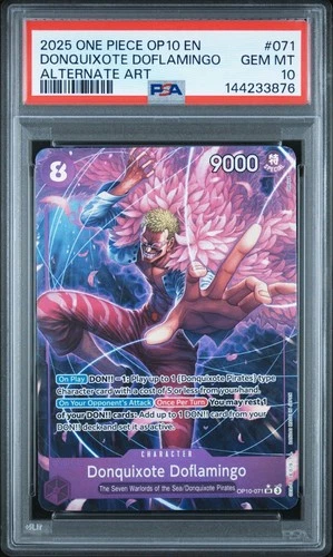 2025 One Piece OP10 En Donquixote Doflamingo Alternate Art #071 PSA 10 Gem
