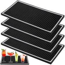 Jucoan 4 Pack Bar Mat, 30 x 15 x 1 cm Thicken Rubber Bar Service Mat, Heavy D...