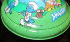 1982 Smurf 8.5" Metal Top Spinning Toy Wood Handle PEYO GREAT GRAPHICS & COLOR — photo 4