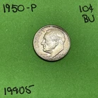 1950 Roosevelt Dime BU Uncirculated Mint State 90% Silver 10c Nice Toning
