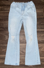 Old Navy High Rise Flare Jeans Light Wash Distressed Y2K Flared Denim Girls 10