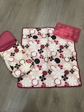JJ Cole Collection Baby Changing Kit Pink/Brown Retro Flowers Portable Bag Pad