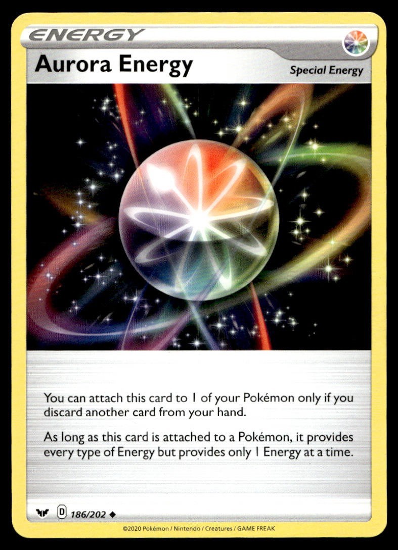 Aurora Energy 186/202 Pokemon Card Sword & Shield Uncommon Energy Near Mint NQ
