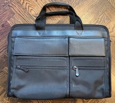COMPAQ Genuine Leather Black Computer Laptop Case Bag NEVER USED