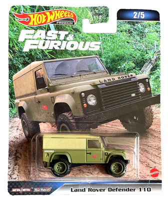 Hot Wheels Land Rover Defender 110 Hard Top 2/5 Furious 2023 1:64 Modellauto 4x4